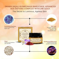 Herbs & Greens Kumkumadi Gold Bakuchiol (Natural Retinol) Advanced Age-Defying Complex with 24k Gold, Ceramides, Peptides & Pearl Ext | Youthful Radiance Cream | Strengthen's Skin Barrier | For Fine Lines & Wrinkles | All Skin Types | Day & Night Ayurvedi