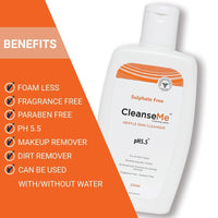 NOURRIR CleanseMe Gentle Skin Cleanser Face Wash | 125 ML |All Skin Types | Enriched with Allantoin & Colloidal Oatmeal | Use with or Without Water | Soap Free