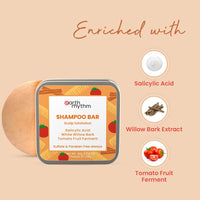 Earth Rhythm Exfoliating Shampoo Bar with 2% Salicylic Acid & Tomato Ferment (Tin Packaging) - 80 gm