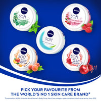 NIVEA Soft Light Moisturizer 100ml | Playful Peach | For Face, Hand & Body, Instant Hydration | Non-Greasy Cream | With Vitamin E & Jojoba Oil | All Skin Types