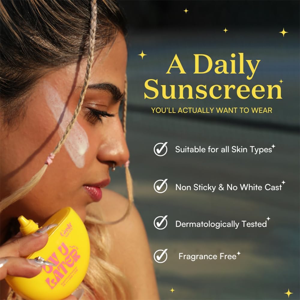 Gush Beauty Invisible 2 in 1 Sunscreen and Moisturiser for All Skin Types | SPF 50 with Broad Spectrum UVA/UVB Protection | Fast Absorbing, No White Cast | For Women and Men | 50ml