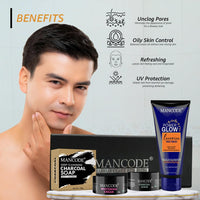 Mancode Skin Care Kit Gift Set- Brighten and Revitalize | Complete Skin Care Collection for Healthy, Radiant Skin | Perfect Gift for Men | Hydrates, Cleanses & Rejuvenates | Stylish Gift Box Pack of 4