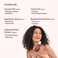 Bare Anatomy Curl-Boosting Cream Leave-In Conditioner | Get Curls with 2X Frizz Protection | Enriched with Coconut Oil, Hyaluronic Acid & Castor Oil | Get Smoother, Healthy & Glossy Hair | 140ml