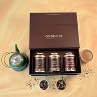 Golden Tips Gift Boxes Combo Traditional Masala Chai, Ginger Mastea, Kadak Chai (450 gram-225 Cups)