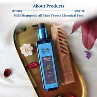 Blue Nectar Anti Hair Fall Shampoo with Amla, Honey and Mulethi, Paraben and Sulfate Free Shampoo for Women and Men | Plant Based Hair Shampoo for Thick Hair (10 Herbs, 200 ml)