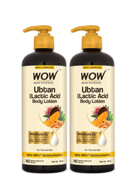 WOW Skin Science Ubtan Body Lotion | All skin type | Anti-Tanning & Smoothening Care | with Saffron Extract, Sandalwood Oil | 400mL | Pack of 2