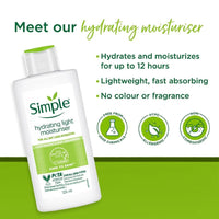 Simple Kind To Skin Hydrating Light Moisturiser Lotion 125ml | For All Day-Long Hydration | For All Skin types
