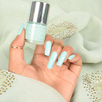 DeBelle Gel Blue Glossy Finish Nail Polish-Mint Blue(Mint Amour), 8 Ml - Enriched With Natural Seaweed Extract, Cruelty Free, Toxic Free