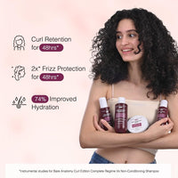 Bare Anatomy Curl Defining Shampoo + Curl Intensifying Leave In Conditioner Cream | Curl Retention & 2X Frizz Protection For 48 Hours | Sulphate & Paraben Free | Women & Men | 250 ml + 140ml