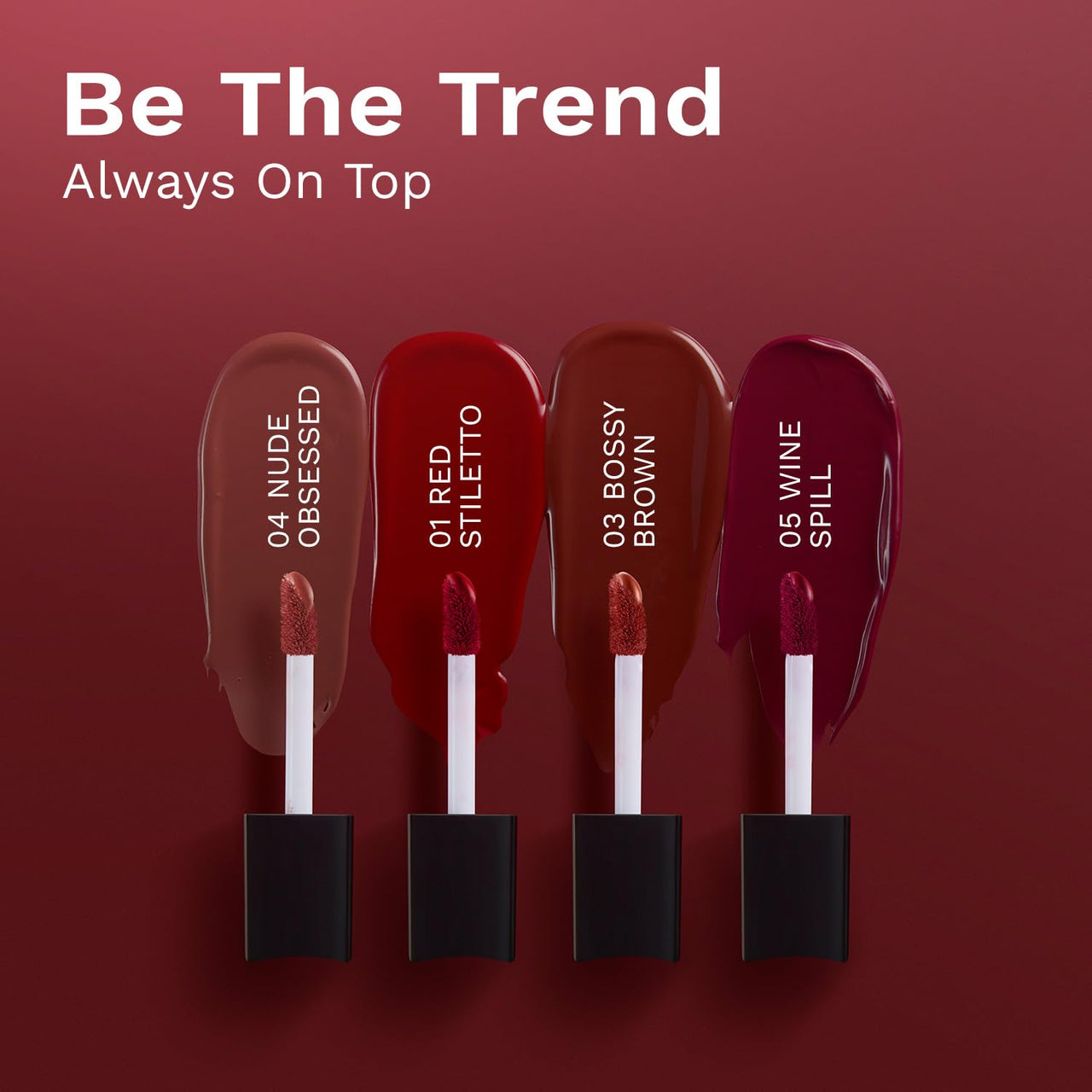 Pilgrim Matte Mini Liquid Lipstick 4 in 1 Pack Smudgeproof, Hydrating & Lightweight (Always on Top, 4 ml)