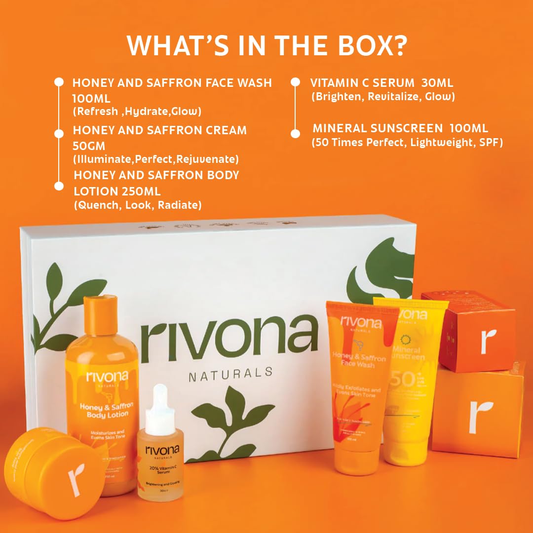 Rivona Naturals Everyday Glow Gift Set | Skin Care Gift set of 5 |Designed Especially for Birthdays, Anniversaries & All Special Occasions | For Men & Women