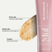 Mul Secrets Wellness Rejuvenate Skin Tightening Face Mask & Scrub 100 ml - Gel Mask with Peptides & Rosehip - For All Skin Types - Reduces Fine Lines & Wrinkles, Instant Glowing Plump Skin,(50mlx2)