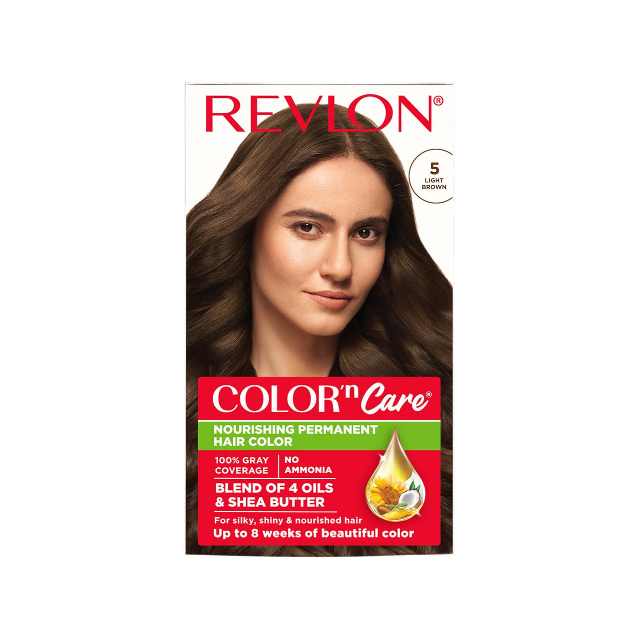 Revlon Color N Care Permanent Hair Color Cream, Medium Brown 5N|With Olive and coconut Oil