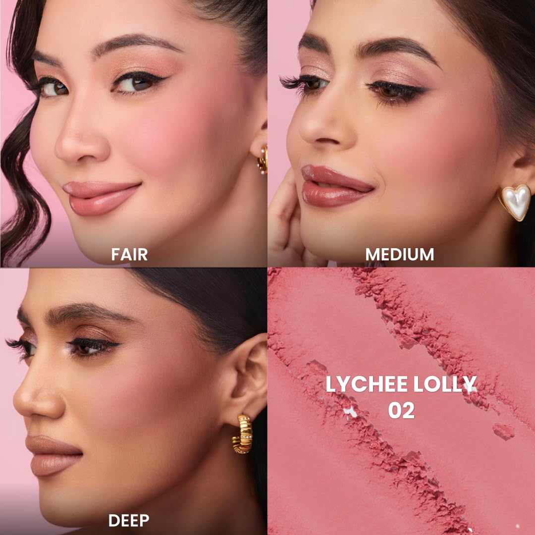 Typsy Beauty Ph-antastic Color Adjusting Blush|Lychee Lolly 02|Flawless Finish|Featherlight|Long Lasting|4g