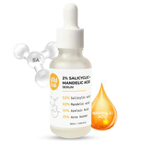 WildOak 2% Salicylic Acid + Mandelic Acid Face Serum | Acne Killer, Blackheads & Excess Oil | Gentle & Great for Sensitive Skin | Pore Cleansing & Skin Exfoliation | For Men & Women | 30ml