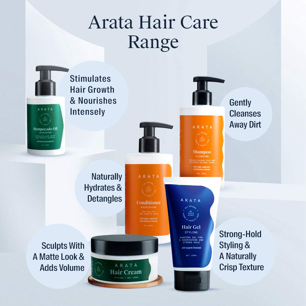 Arata Natural Oil Control Cleansing Shampoo With Maple, Sugarcane & Blueberry Extracts For Women & Men | All-Natural, Vegan & Cruelty-Free, 300 ML