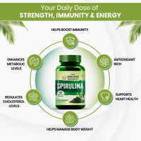 Himalayan Organics Spirulina 2000mg Per Serving - 120 Veg Capsules