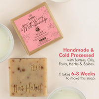 Nat Habit Brightening Milk-Rosehip Bath Soap With Ayurvedic Cold Processed For Scar Reduction, Gentle Exfoliation & Tan (Pack of 2 x 125gm)
