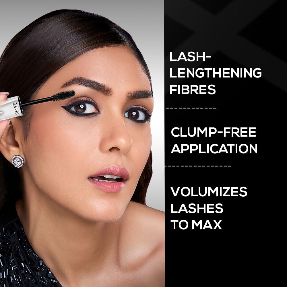 RENEE Volumax Mascara Black 10ml | Quick Dry, Waterproof, Long Lasting Weightless Formula | Volumizes, Lengthens & Conditions the Lashes With Intense Color | 360 - Degree Wand for Clump Free Application