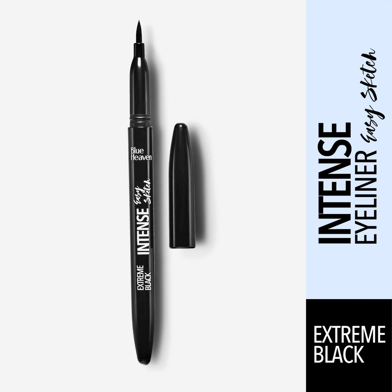 Blue Heaven Intense Eyeliner Pencil Easy Sketch, Black, 1Ml & Soft Kajal Eyeliner Pencil, Blue, 0.31G (Matte Finish), Multicolor