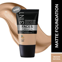 FACES CANADA Celeb Glow Kit | Silver Strobe Cream (30ml) + Medium Natural All Day Hydra Matte Mini Foundation (18ml) | Makeup Kit For Women (Combo Pack of 2)