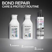 Redken Acidic Bonding Concentrate Shampoo, Conditioner & One United Leave-In Treatment Combo | For Dry, Damaged, Coloured and Frizzy Hair | For Men & Women