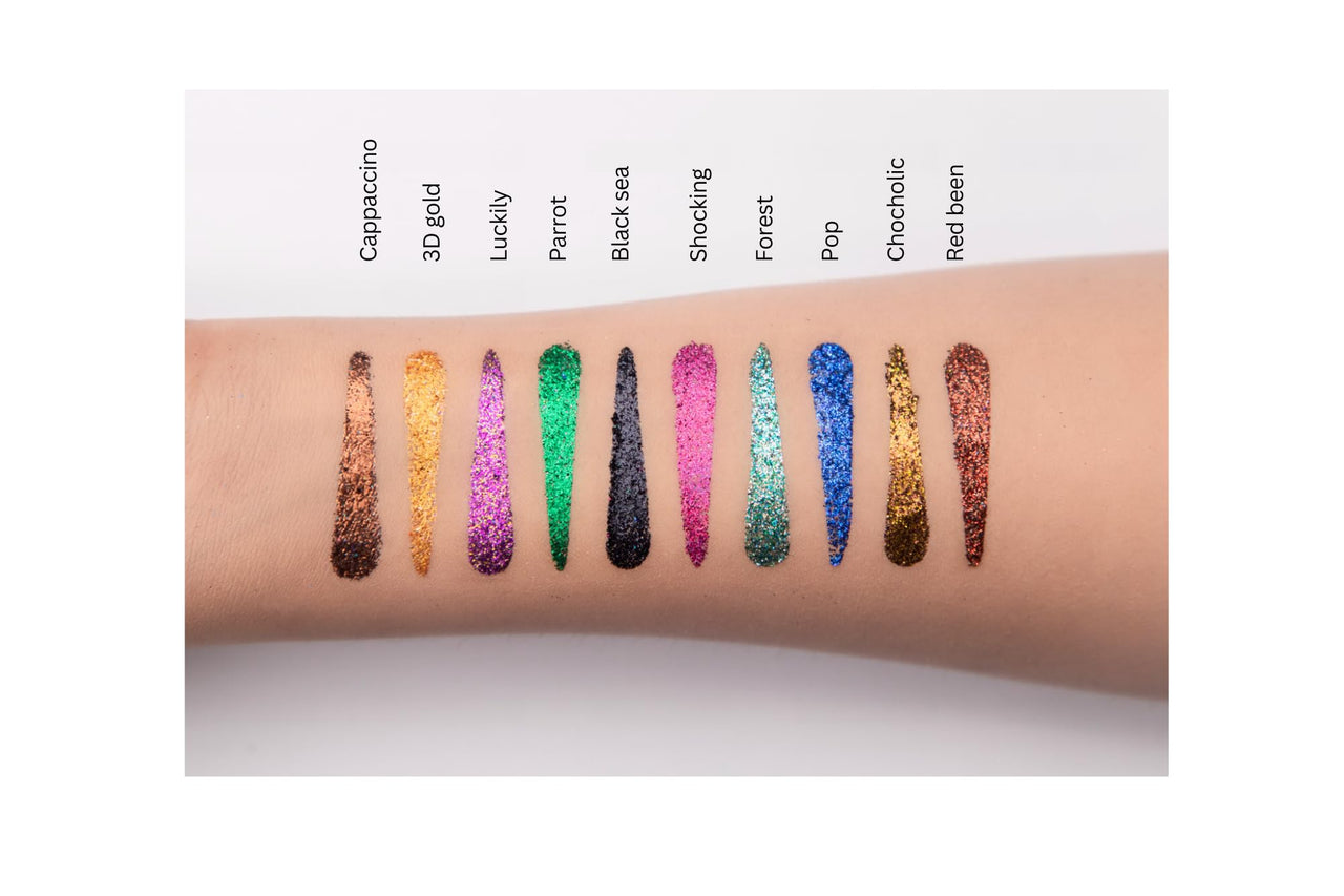 TS COSMETICS Pro Glitter Eyeshadow Palette – Bay | Pressed Glitter, Shimmer & Matte Finishes | Highly Pigmented, Long-Lasting Eye Makeup