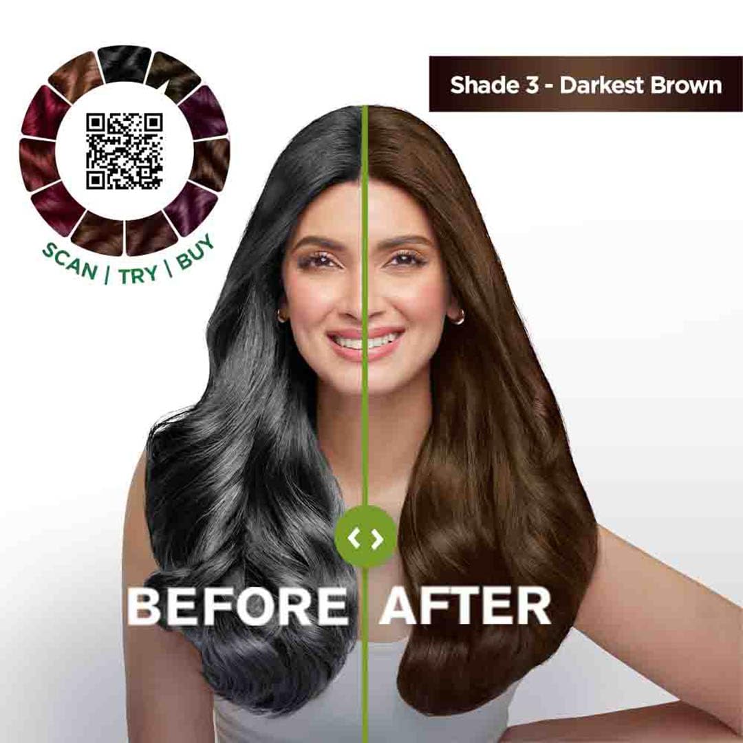 Garnier Color Naturals Crème hair color, Shade 3 Darkest Brown, 70ml + 60g