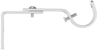 Basics Adjustable Curtain Rod Wall Bracket Hooks, Set of 2, Silver Nickel - 4-Pack (8 Brackets Total)