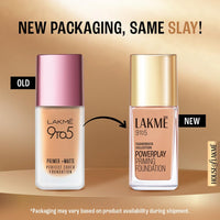 Lakmé 9To5 Primer + Matte Perfect Cover Foundation, C380 Cool Walnut, 25 ml