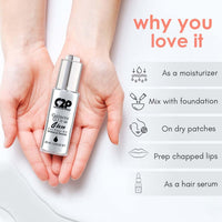C2P Pro Galactic Glow Skin Gloss Multipurpose Face Serum for Soft Metallic Glass Like Glowing Skin & Shiny Hair, Luminous Pre & Post Makeup Application for Long Lasting Makeup (All Skin Type, 30 ml)