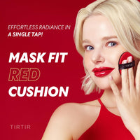 TIRTIR Mask Fit Red Cushion Foundation, Full coverage, Skin fit, Satin Glow Finish, Korean Cushion Foundation #28N OAT, 18g