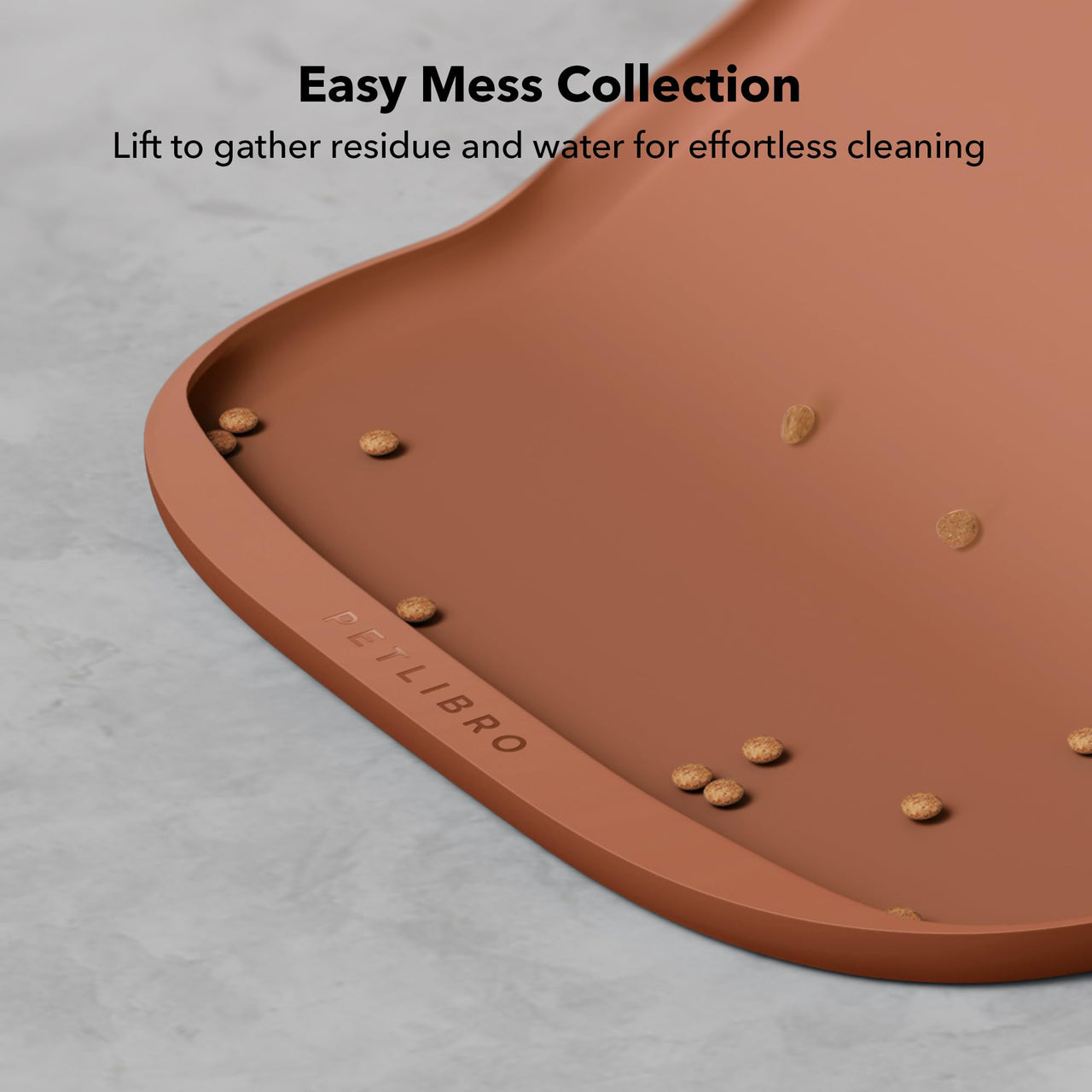 Dog Food Mat, Safety Silicone Cat Food Mat for Feeder & Fountain, Waterproof Dog Bowl Mats, Raised Edge Spill Protection Floor, Cove Feeding Mat for Pet (Coral, 22'' x 16.5'') 22'' x 16.5'' Coral