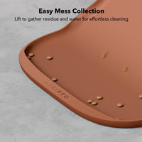 Dog Food Mat, Safety Silicone Cat Food Mat for Feeder & Fountain, Waterproof Dog Bowl Mats, Raised Edge Spill Protection Floor, Cove Feeding Mat for Pet (Coral, 22'' x 16.5'') 22'' x 16.5'' Coral