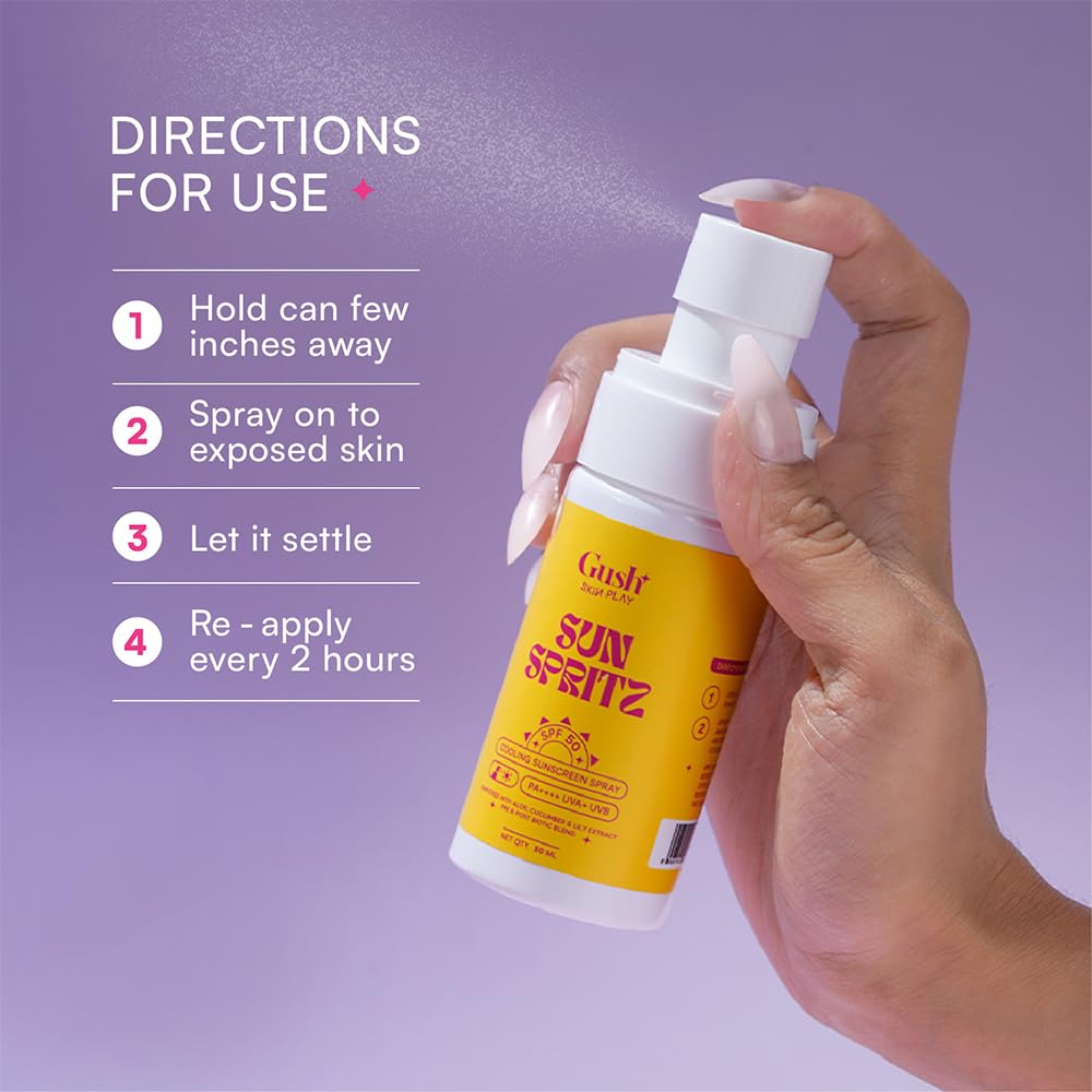 Gush Beauty Sun Spritz Cooling Sunscreen Spray - SPF50 PA++++ UVA+ UVB