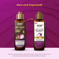 WOW Skin Science Red Onion Black Seed Oil Shampoo with Red Onion Black Seed Extract, Controls Hair fall, Contains Black Seed Oil & Pro-Vitamin B5 | No Paraben | No Sulphate | For Men & Women- 100ml