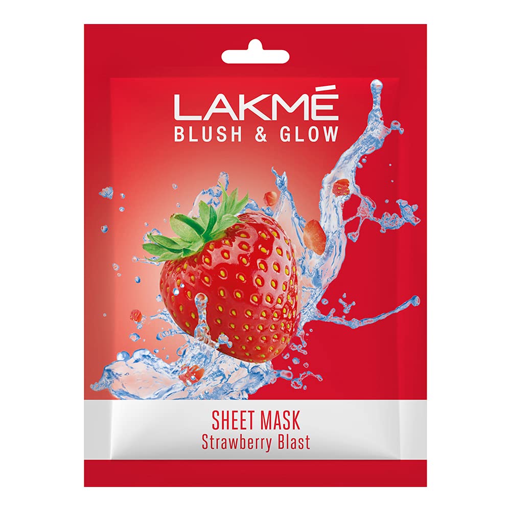 Lakmé 9 To 5 Vitamin C+ Serum (15 ml)&Lakmé Blush & Glow Strawberry Sheet Mask, 25 ml