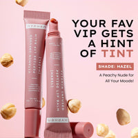 Hyphen Vitamin-Infused Tinted Lip Balm - Hazel | For Dry, Flaky & Dark Lips | 24 Hrs Moisturization | Hydrates, Plumps & Repairs Moisture Barrier | Peptide Lip Balm for Women | Peachy Nude Shade - 10g