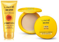 LAKMÉ Sun Expert Ultra Matte SPF 40 PA+++ Compact, 7g And LAKMÉ Sun Expert SPF 50 PA Fairness UV Sunscreen Lotion for All skintype, 100ml