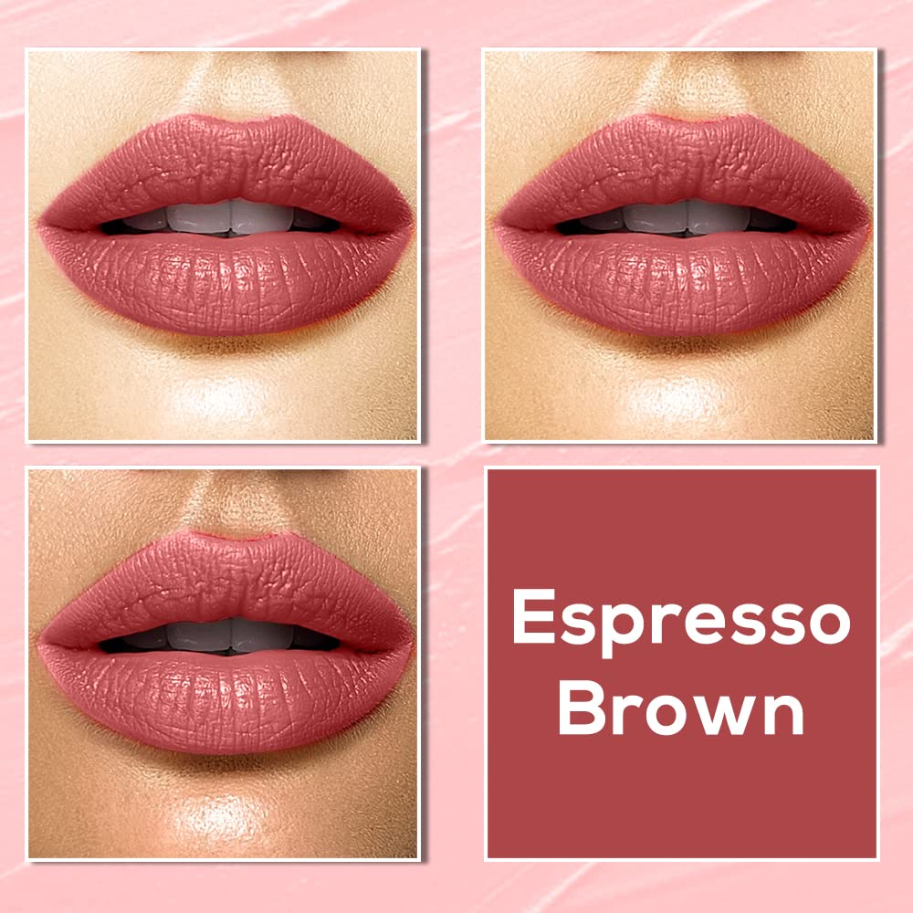 Jaquline USA Color Me Matte Long Lasting liquid Lipstick enriched with vitamin E & tea tree oil (Espresso Brown-4.5 ml)
