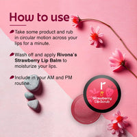 Rivona Naturals Strawberry Lip Scrub | Sugar + Niacinamide | For Men & Women| 8 gm