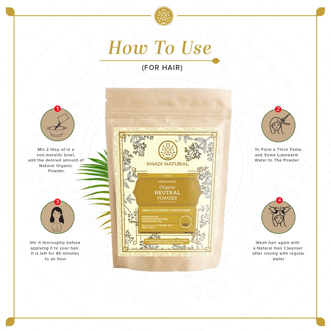 KHADI NATURAL Organic Neutral Powder Pack of 2 (Net Qt. 2x100) 200gm