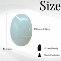Opalite Palm Stone - Hot Massage Worry Stone for Natural Body Chakra Balancing, Reiki Healing and Crystal Grid Opalite