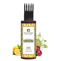 Passion Indulge Onion & Bhringraj Hair Growth Oil | Non Sticky & Non Greasy | Natural & Vegan | Bhringraj, Ylang Ylang, Onion, Lemon Oil Extract | All Hair Type -100ml
