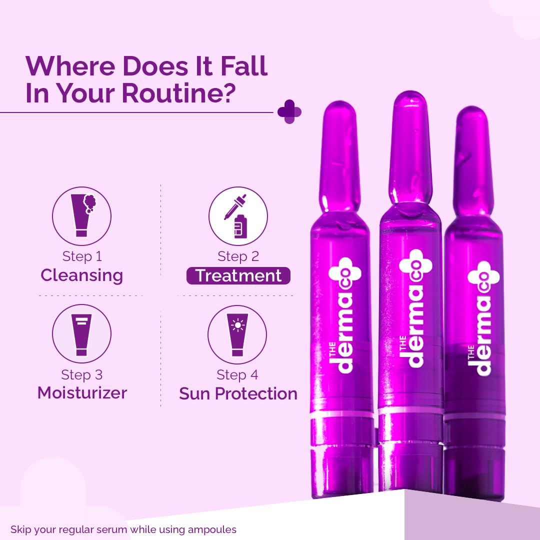 The Derma Co 5% Glycolic + 2% Kojic Acid Serum Pigmentation Corrector Ampoule Kit | Dark spot reduction in 7 days | 7 Fresh mix ampoule | No Oxidation | Face Serum For Spotless Skin | All Skin Type -14 ml