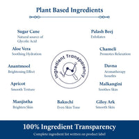 Blue Nectar AHA Exfoliator for Face with Plant Based Glycolic Acid from Sugarcane for Deep Exfoliation | AHA Peeling Solution Exfoliating Face Serum for Blackheads & Tan Removal |10 Min Facial Exfoliation (14 Herbs,30ml)