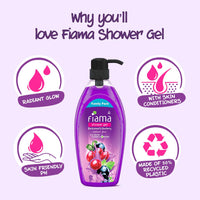 Fiama Body Wash Shower Gel Blackcurrant & Bearberry, 895 ml Family Pack, Body Wash for Women & Men with Skin Conditioners for Radiant Glow, Suitable for All Skin Types