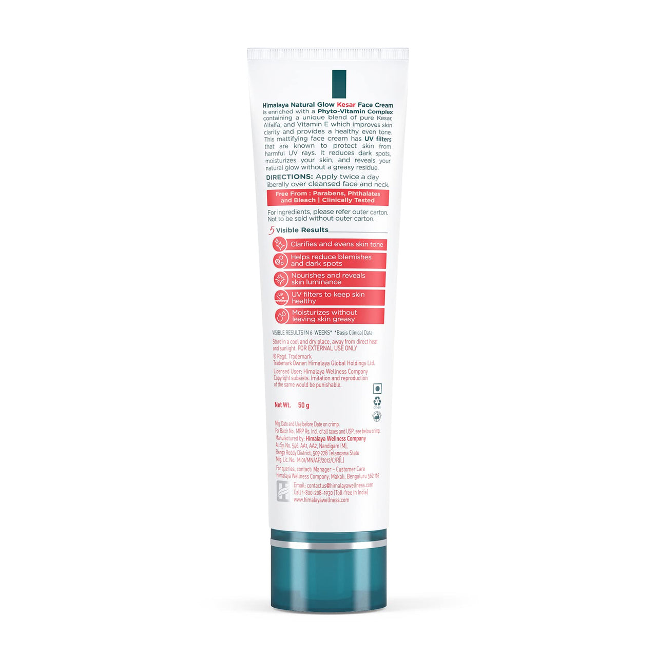 Himalaya Herbals Kajal, Black, 2.7g (Packaging may Vary) & Himalaya Natural Glow Fairness Cream, 50gm