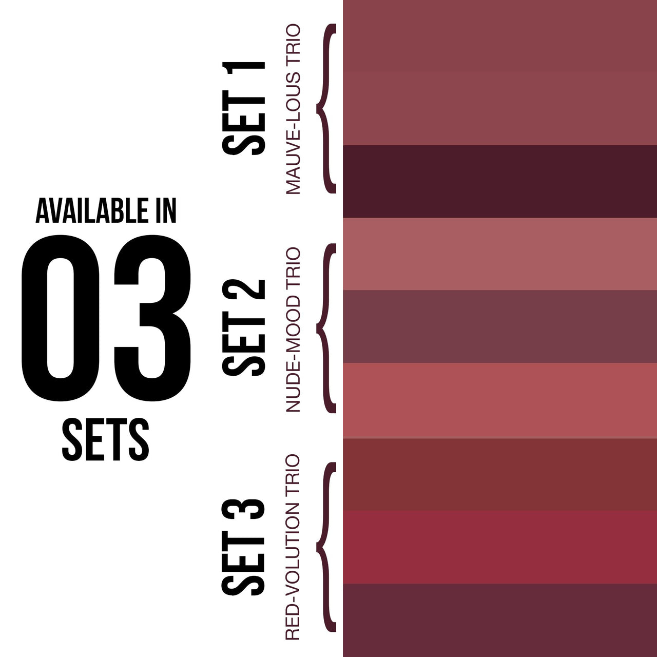 Hilary Rhoda Matte Trio Lipstick | Matte Finish & Long Lasting Lipstick | Pack of 3 Lipsticks | Highly Pigmented & Glides Smoothly | Vegan & Cruelty-Free - (Nude-Mood Trio, 3g x 3U)