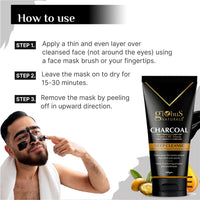 Globus Naturals Anti Pollution & Anti Acne Charcoal Peel Off Mask, Detoxifying Face mask, Fights Pollution and De-Tans skin, For Women & Men with Oily & Acne Prone Skin, 100 gms (Charcoal)